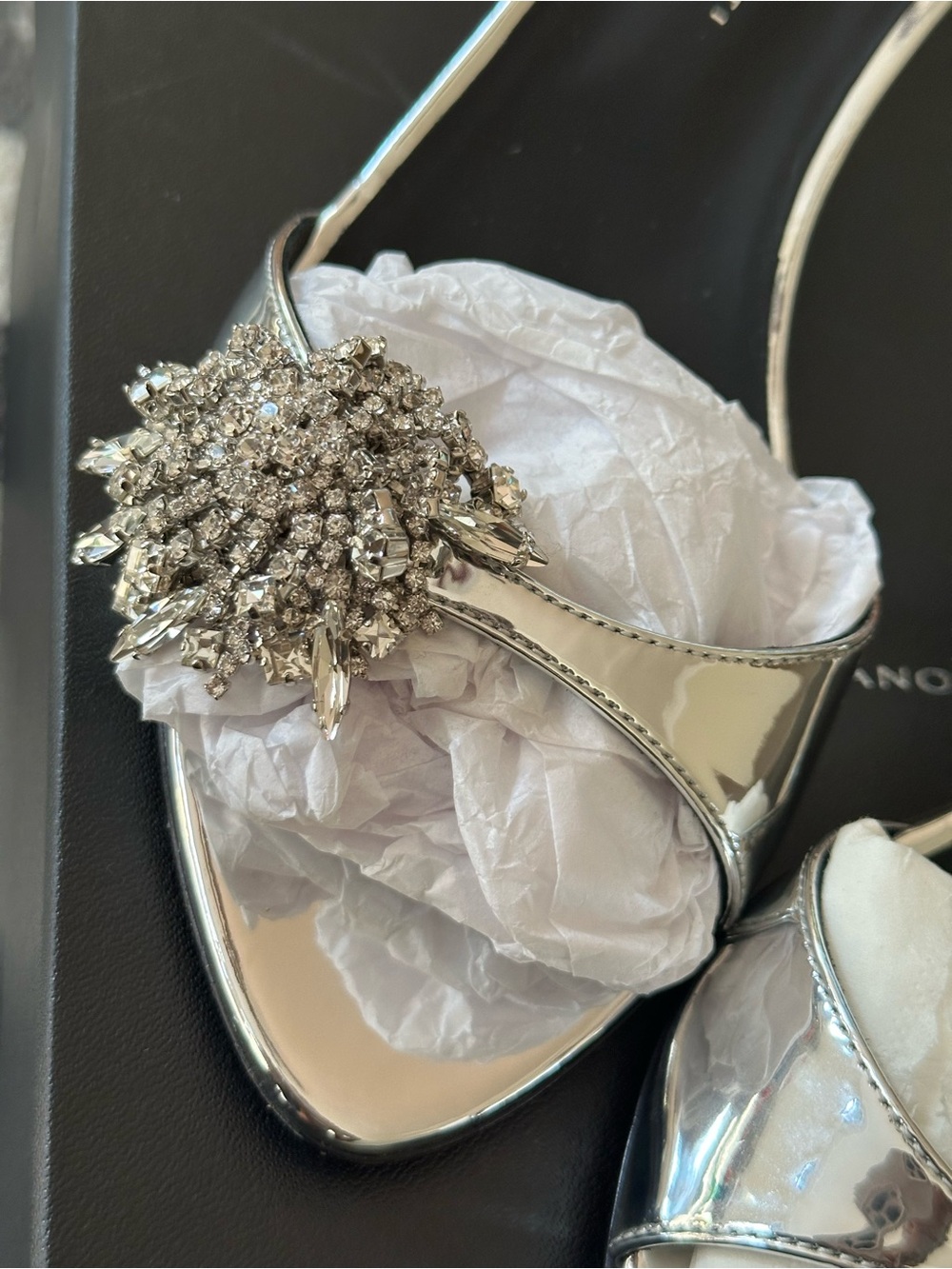Giuseppe Zanotti Silver Crystal-Embellished Evening Sandals